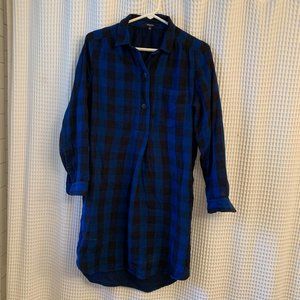 Madewell Plaid Flannel Shirtdress w Pockets